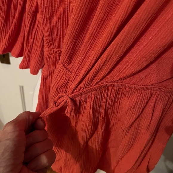 Burnt orange boho off/on shoulders romper - Picture 13 of 15
